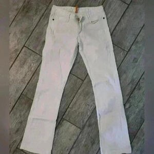 Women's Earnest Sewn Decca size 26 light white high-end denim straight leg #242